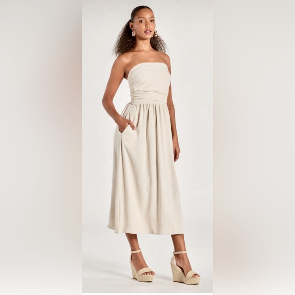 Strapless Linen Blend dress